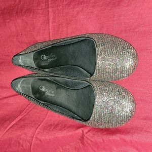 👧🏽🥿👧🏽🥿Girls Cupcake Couture Black Glitter Flats 🥿👧🏽🥿👧🏽 Size: 4